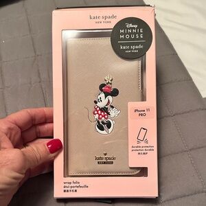 NWT Kate Spade Disney Minnie Mouse iPhone 11 PRO Wrap folio case